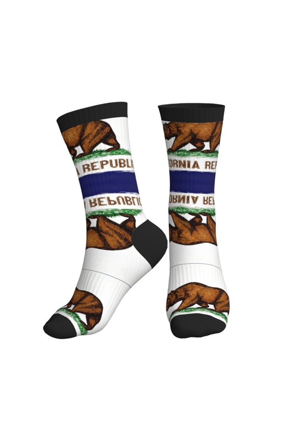 Unisex Blue California Republic Flag Novelty Ankle Socks Colorful ComfortSoft Lightweight Sports Athletic Socks