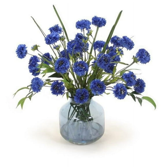 Unisex Blue Cornflower in Blue Vase