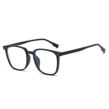 Unisex Blue Light Blocking Glasses Retro Large Frame Clear View Strong Hinge with Brim Eye Protection Clear Bluelight Glasses Spectacles Eyeglasses Eyewear-Black