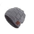 thumbnail image 1 of Upgraded Unisex Knit Bluetooth Beanie Hat/Headband Headphones V4.2 Unique Christmas Tech Gifts Stocking Stuffer w/Built-in Stereo Speakers (Hat w/Fur, Dark Gray), 1 of 7