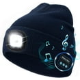 thumbnail image 1 of Unisex Bluetooth Beanie Hat with Light, Upgraded Musical Knitted Cap, LED Hat for Running Hiking, for Men Women Dad(Navy Blue), 1 of 6