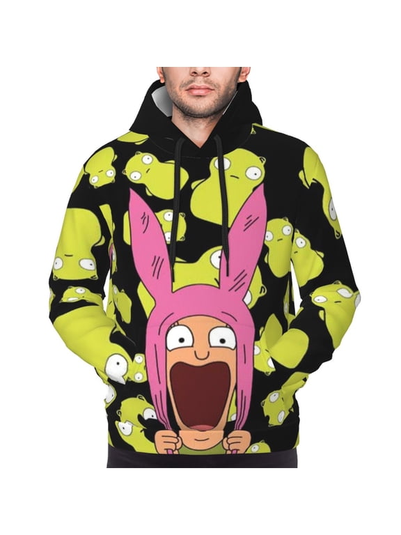 Unisex Bob Family's Anime Bur-Ger Pullover Hoodie 3d Print Graphic Cartoon Hooded Sweatshirts With Pocket For Men Women