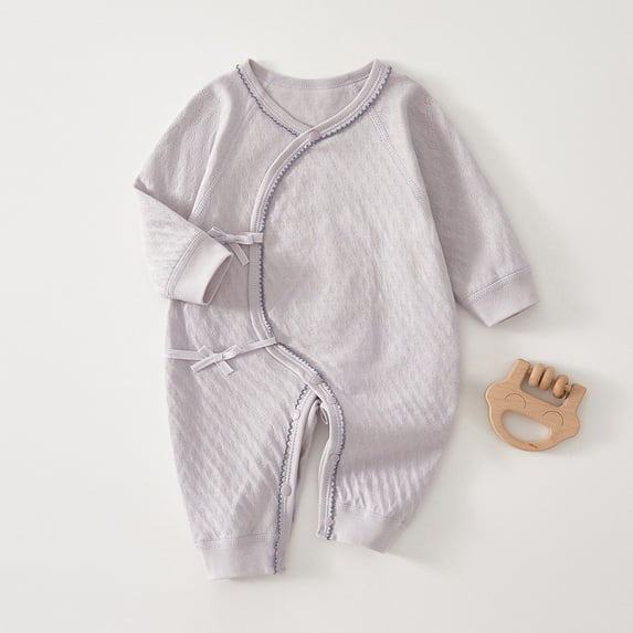 Unisex Bodysuit - Solid Color Long Sleeve For Boys/Girls (0-12 Months, Organic Cotton) Purple 0 Months