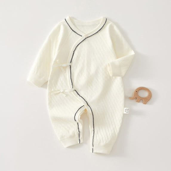 Unisex Bodysuit - Solid Color Long Sleeve For Boys/Girls (0-12 Months, Organic Cotton) White 0 Months