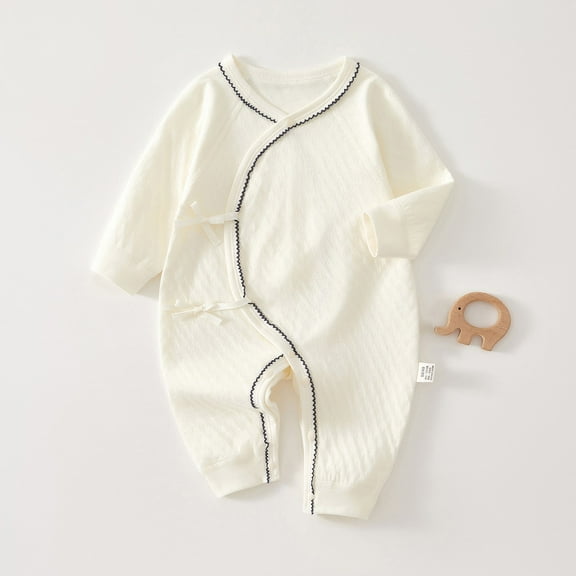 Unisex Bodysuit - Solid Color Long Sleeve For Boys/Girls (0-12 Months, Organic Cotton) White 6 Months