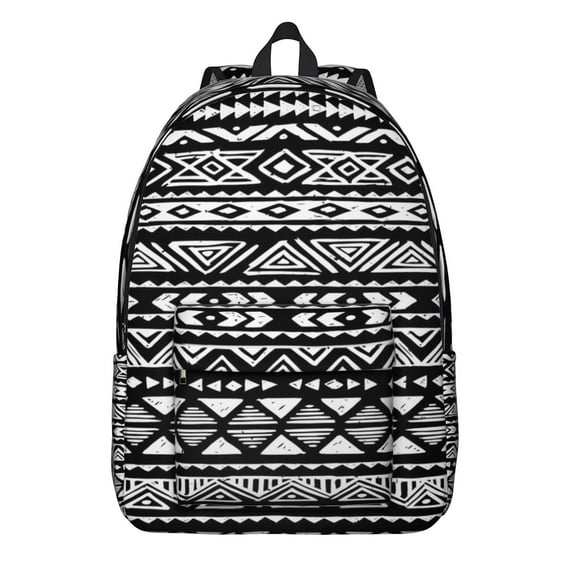 Unisex Bohemian Boho Style Backpack, Vintage Print Bag with Front Pocket, Lightweight Rucksack for School University Work Commute Vacation, Perfect Gift