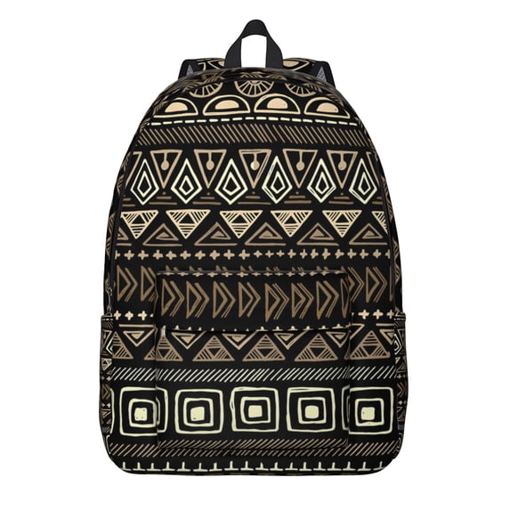 Unisex Bohemian Print Zipper Backpack, Stylish Boho Rucksack with Front Pocket, Lightweight Bag for School University Work Commute, Great Gift Choice