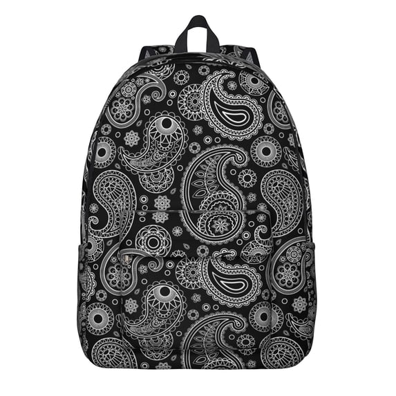 Unisex Bohemian Zipper Backpack, Chic Boho Print Rucksack with Front Pocket, Lightweight Daypack for School University Work Commute, Great Gift