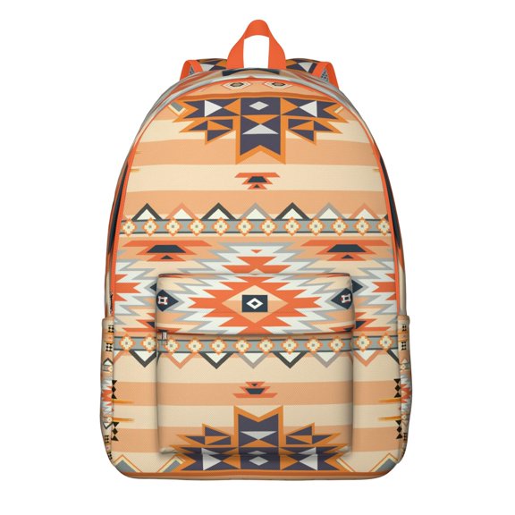 Unisex Boho Bohemian Backpack, Print Zipper Rucksack with Front Pocket, Durable Lightweight Bag for School College Work Travel, Perfect Gift