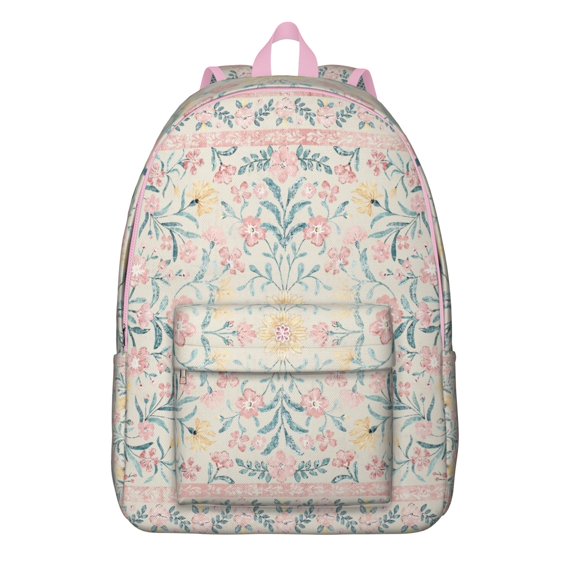Unisex Boho Print Backpack, Bohemian Vintage Zipper Bag with Front Pocket, Durable Rucksack for School College Work Travel, Excellent Gift Idea
