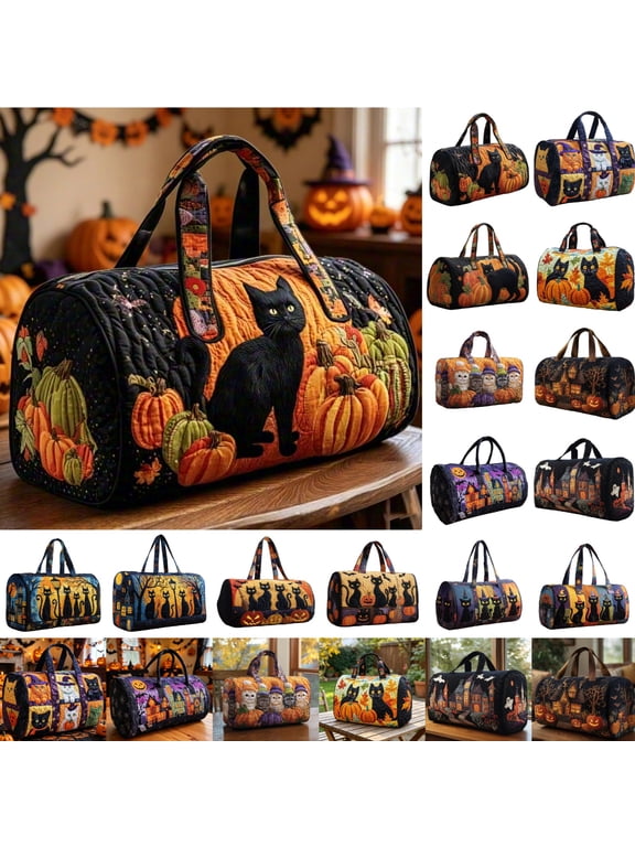 Unisex Boho Quilted Weekender Bag, Large Hippie Van Quilted Duffle Bag, Free-Spirited, Ready to Wander, Carry-On Luggage for Gym, Yoga, Weekend Trips
