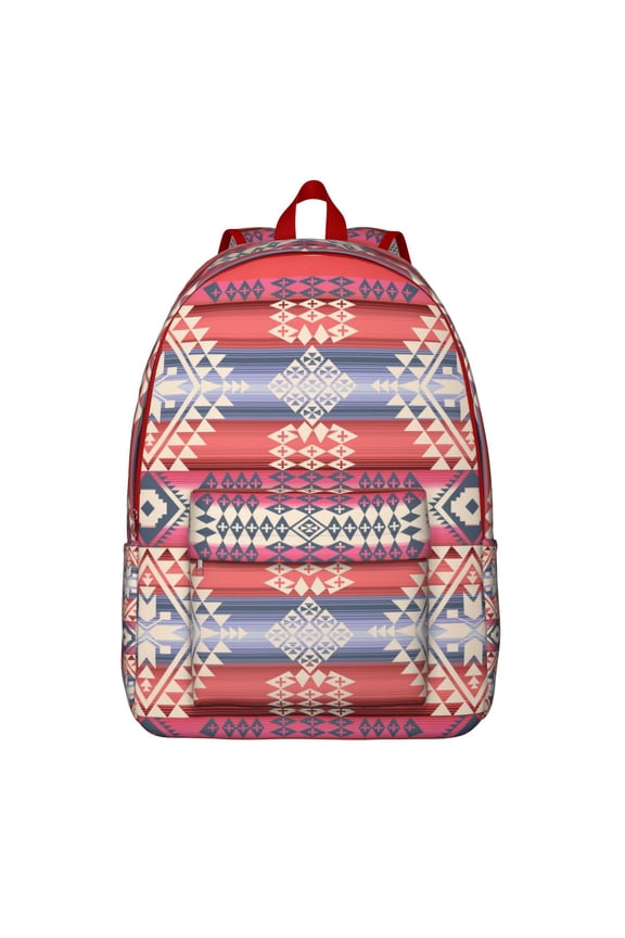 Unisex Boho Style Backpack, Bohemian Print Zipper Bag with Front Pocket, Lightweight Rucksack for School University Work Commute Vacation, Perfect Gift Choice