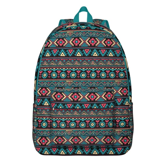 Unisex Boho Vintage Rucksack, Bohemian Print Backpack with Front Pocket, Durable Lightweight Bag for School College Work Travel, Perfect Gift