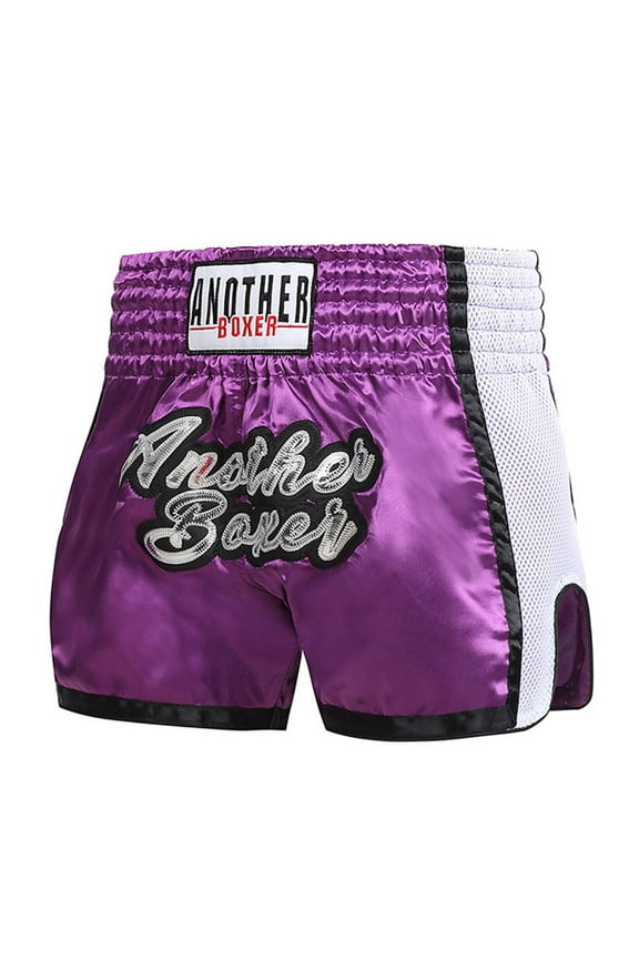 Unisex Boxing Shorts mma Muay Thai Training Trunks Fitness Shorts for Adults Xxxl Purple
