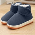 thumbnail image 1 of Unisex Boys Girls Corduroy Warm Slippers Plush Closed Back Hook and Loop Slipper Booties Winter Soft Comfy Non-Slip Shoes Gray 13 Little Kids, 1 of 7