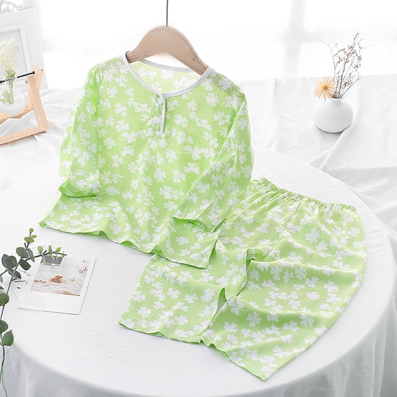Unisex Boys Girls Summer Outfits Clothes Set Kids Short Sleeve Top and Wide Leg Pants Set Tween 2 Piece Outfits Tracksuit Green A 12-13 Years