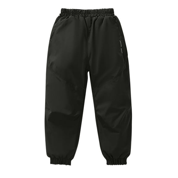 Unisex Boys Girls Winter Warm Fleece Sherpa Lined Sweatpants Jogger Sports Pants Black 12-13 Years
