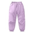 thumbnail image 1 of Unisex Boys Girls Winter Warm Fleece Sherpa Lined Sweatpants Jogger Sports Pants Purple 12-13 Years, 1 of 5