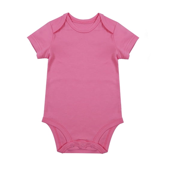 Unisex Boys and Girls Onesies Scolid Color Crewneck Short Sleeve Baby Solid Baby Bodysuit Romper for Casual Wear