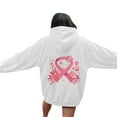 thumbnail image 1 of Unisex Cancer Awareness Oversized Hoodies Long Sleeve Loose Fit Hooded Sweatshirts Top With Pockets 2025 Fall Winter Outfits (White, L), 1 of 6