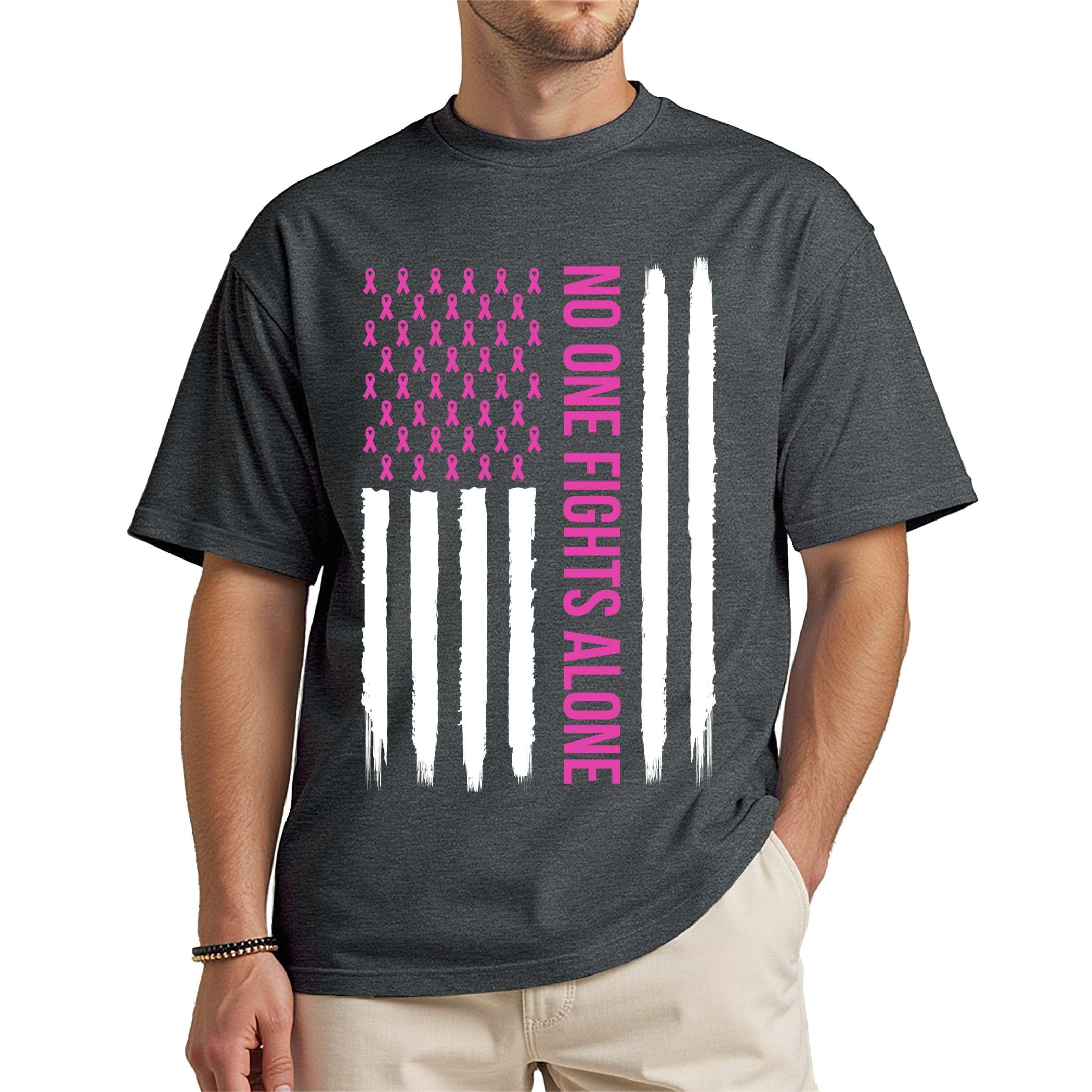 Unisex Breast Cancer Awareness Shirt – No One Fights Alone – Pink ...