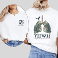 thumbnail image 1 of Unisex Breath Prayer Design Fashion Shirts Every Breath Speak His Name Print Tshirts YHWH Lungs Faith Based Graphic Tees Short Sleeve Tops for Daily Outfits White,S, 1 of 6