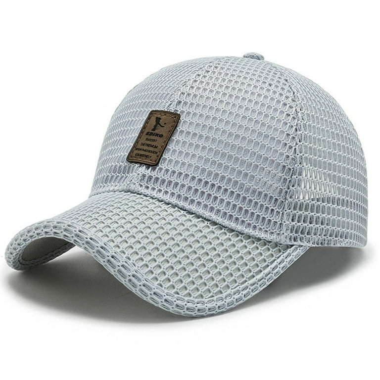 Unisex Breathable Full Mesh Baseball Cap Quick Dry Running hat Lightweight  Cooling Water Sports Hat - light gray 