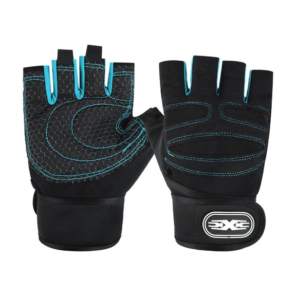 Unisex Breathable Half Finger Workout Gloves with Non Slip Silicone Palms, Adjustable Wrist Support, Ergonomic Design for Cycling, Fitness, Weightlifting, Outdoor Sports