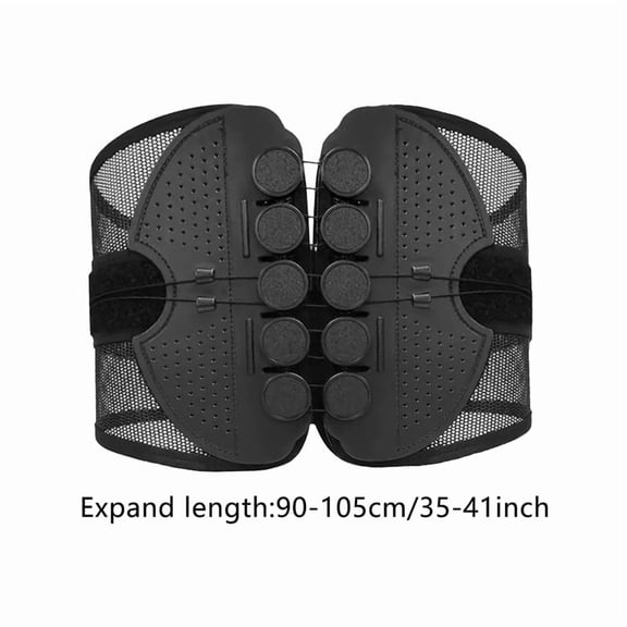Unisex Breathable Lumbar Support Wrap, Soft Cloth Back Brace Waist Protector, Adjustable Waist Warmer Posture Corrector for Adult Daily Sitting Working Relief,L 90 to 105cm,Black
