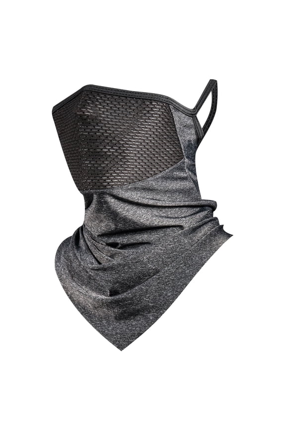 Unisex Breathable Neck Gaiter with Ear Loops and Mesh Panel, UV Protection Face Cover for Cycling Hiking
