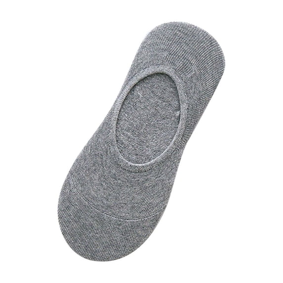 Unisex Breathable Solid Color No Show Socks with Anti-Slip Gel Tab, Cotton Liner Socks for Daily Wear, Sports, Invisible Comfort, Sneaker Fit, and All-Day Performance, 1-Pair Pack - Grey