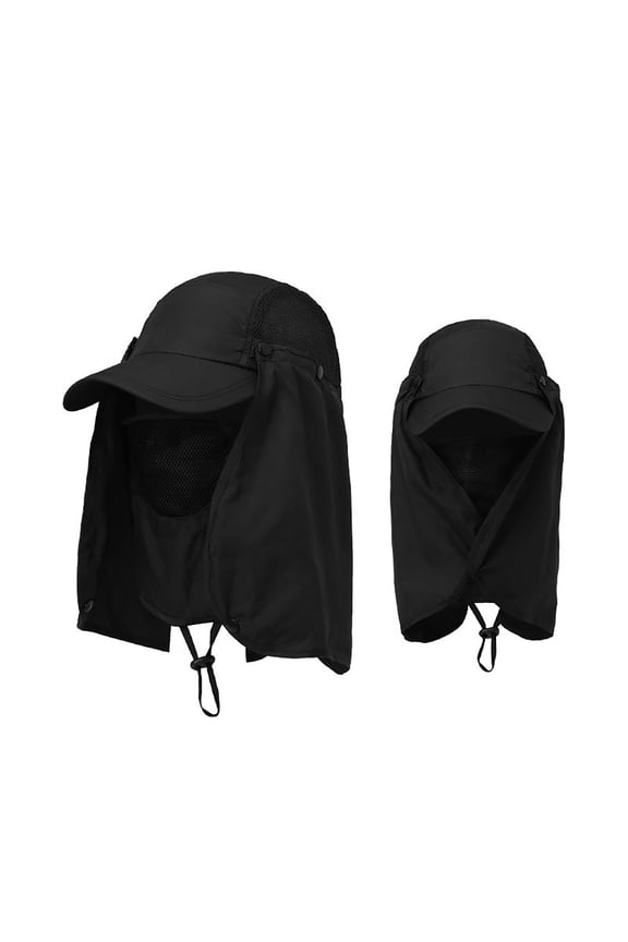 Unisex Breathable Sun Shield Bucket Hat for Outdoor Activities and Daily Wear Adjustable Lightweight Full Face Coverage Sunscreen Cap, Black
