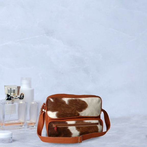 Unisex Briefcase Business Animal Print Cowhide Cowhide Leather Hair On Laptop Bag Messenger Bag Hair On Bag, Cowhide Bag. DSC-0741