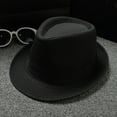 thumbnail image 1 of Unisex British Style Jazz Sun Hat for Men and Women Classic Solid Design Breathable Outdoor Headwear, Black, 1 of 3