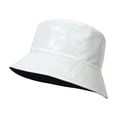 thumbnail image 1 of Unisex Bucket Hat CQXIDFH Unisex Bright Leather Fisherman Hat, Foldable Basin Cap, Multicolor Casual Sun Hat, Lightweight Outdoor Travel Headwear for Daily Use, Visor Hat (White, One Size), 1 of 4