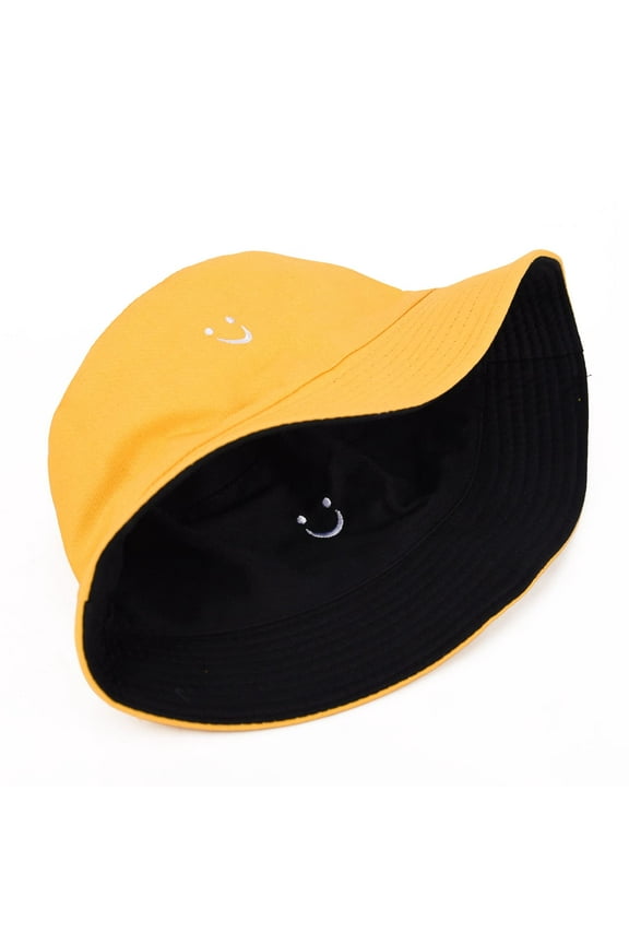 Unisex Bucket Hat Cotton Packable Summer Beach Fishmen Sun Hat Outdoor Cap Double-Side for Women