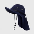 thumbnail image 1 of Unisex Bucket Hat Neck Cover Flap Sun Wide Brim Peaked Solid Outdoor Sun Cap, 1 of 12