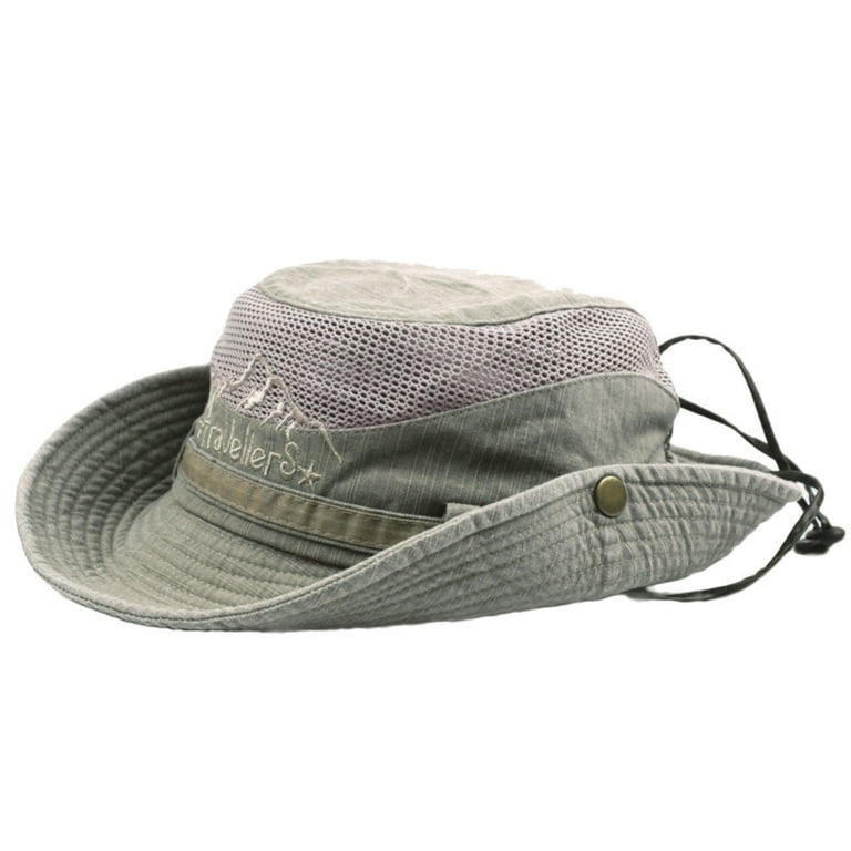 Unisex Bucket Hats Sun Hat Cowboy Foldable Buttons Ruffle Big Brim Plain  Adjustable Rope Fishers Mountaineer Beach Hat For Men Women Khaki