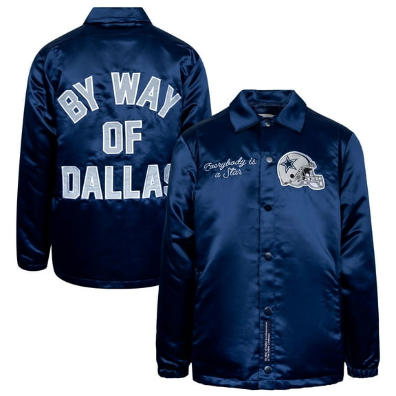 Unisex By Way of Dallas  Navy Dallas Cowboys Reflective Coaches Full-Snap Jacket