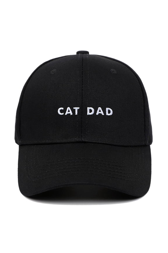 Unisex CAT DAD Letter Embroidered Hat Structured Baseball Cap Retro Sun Visor for Pet Lovers Gift Idea