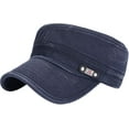 thumbnail image 1 of Unisex Cadet Army Cap Adjustable Flat Top Cap Washed Cotton Military Hat Baseball Cap, 1 of 7