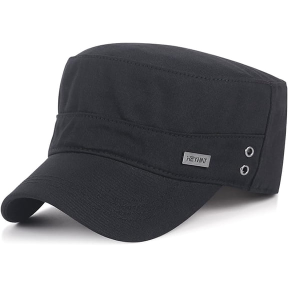 Unisex Cadet Army Cap Military Adjustable Flat Top Hat for Men Women