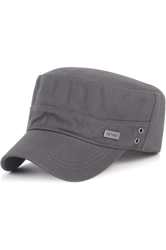 Unisex Cadet Army Cap Military Adjustable Flat Top Hat for Men Women