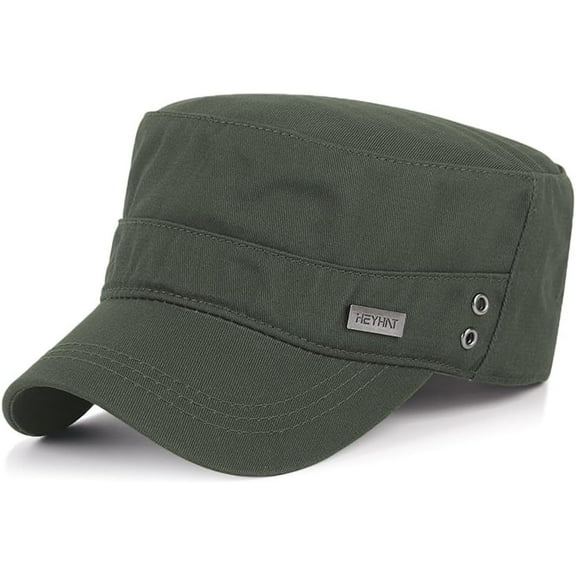 Unisex Cadet Army Cap Military Adjustable Flat Top Hat for Men Women