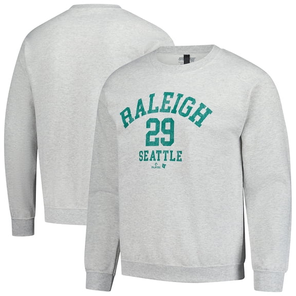 Unisex BreakingT Cal Raleigh Heather Gray MLBPA Player Name & Number Sweatshirt