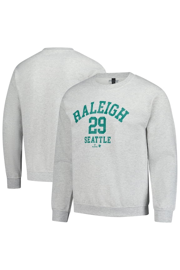 Unisex BreakingT Cal Raleigh Heather Gray MLBPA Player Name & Number Sweatshirt