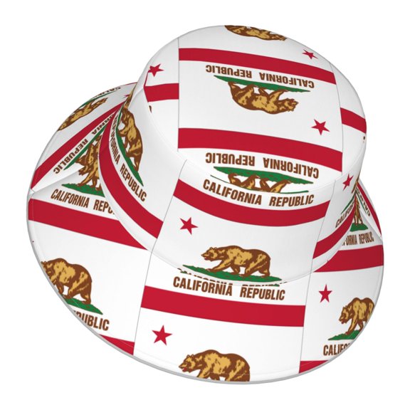 Unisex California Bucket Hat Fisherman Cap Reversible Travel Sunhat With Reflective Stripe