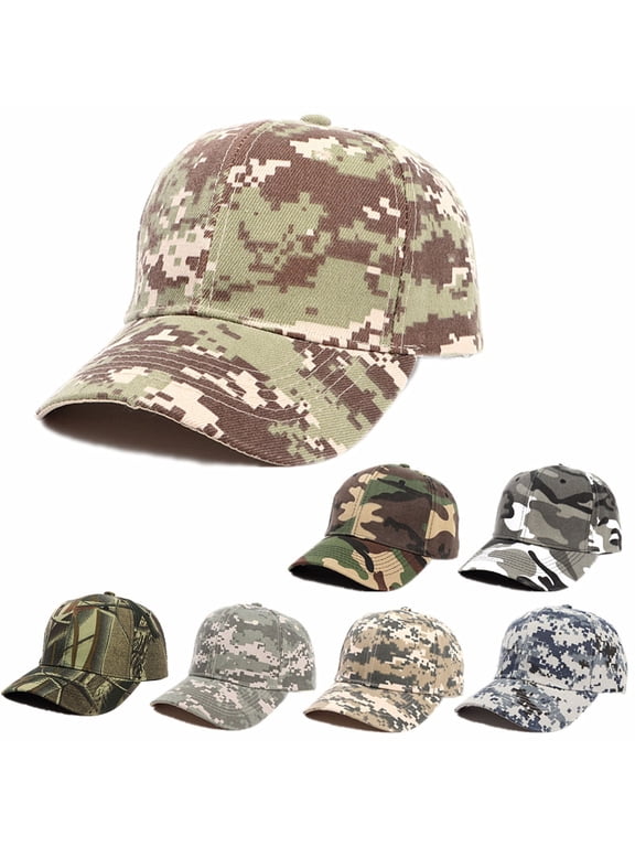 Unisex Camo Baseball Cap Soft Classic Low Profile Adjustable Size Dad Hat Outdoor Activities Khaki One Size