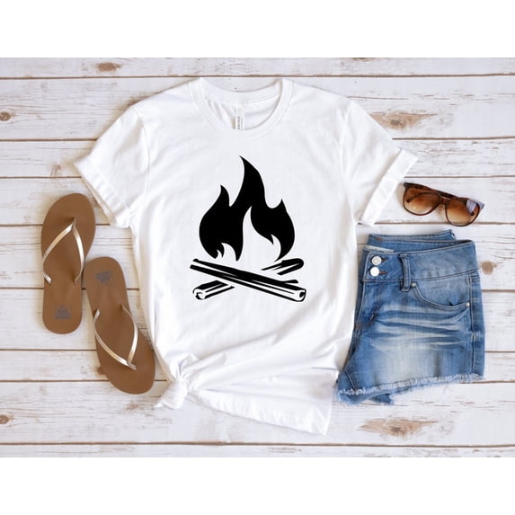 Unisex Camp Fire Life Outdoor Adventure T-Shirt Cotton Graphic Tee-All Size S-5Xl