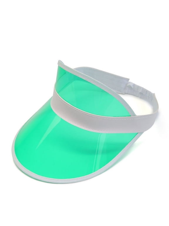 Unisex Candy Color Sun Visors Hats Plastic Clear UV Protection Cap for Sports Outdoor Activities